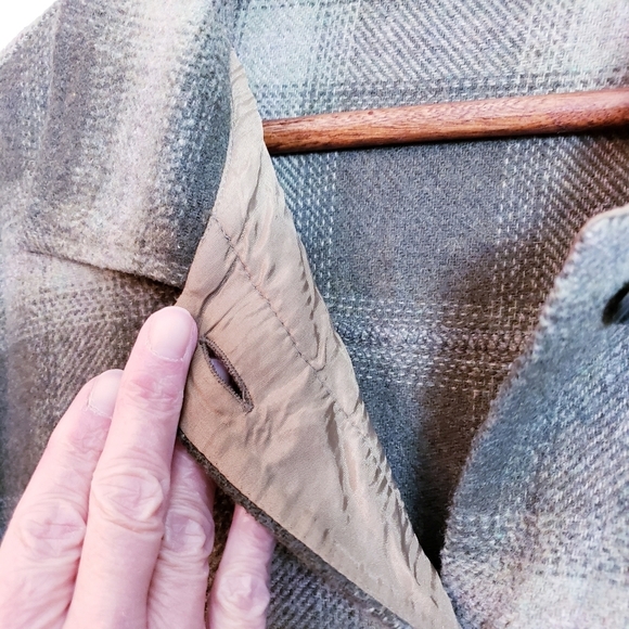 Sweet Jessie Vintage Tartan Fringe Shacket Jacket Wool Blend Medium Kelly Green - Picture 11 of 14